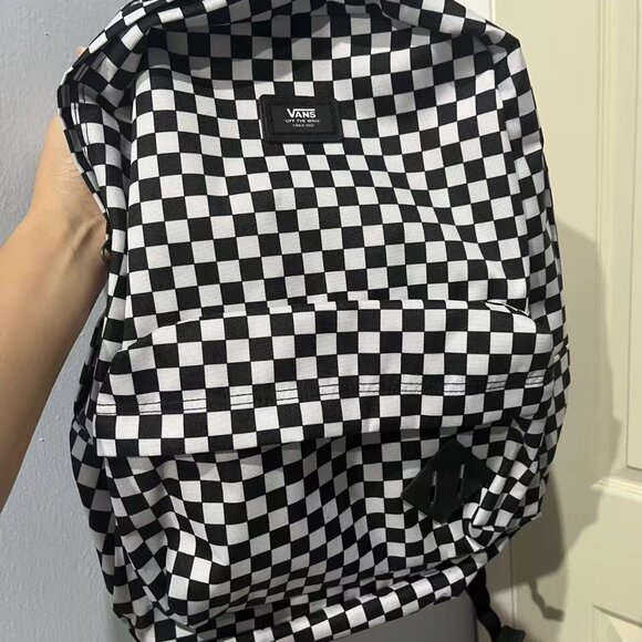 Vans Old Skool Checkerboard Backpack Black & white UNISEX - Picture 2 of 8
